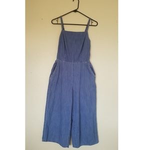 Denim Culotte Jumpsuit w/ Pockets